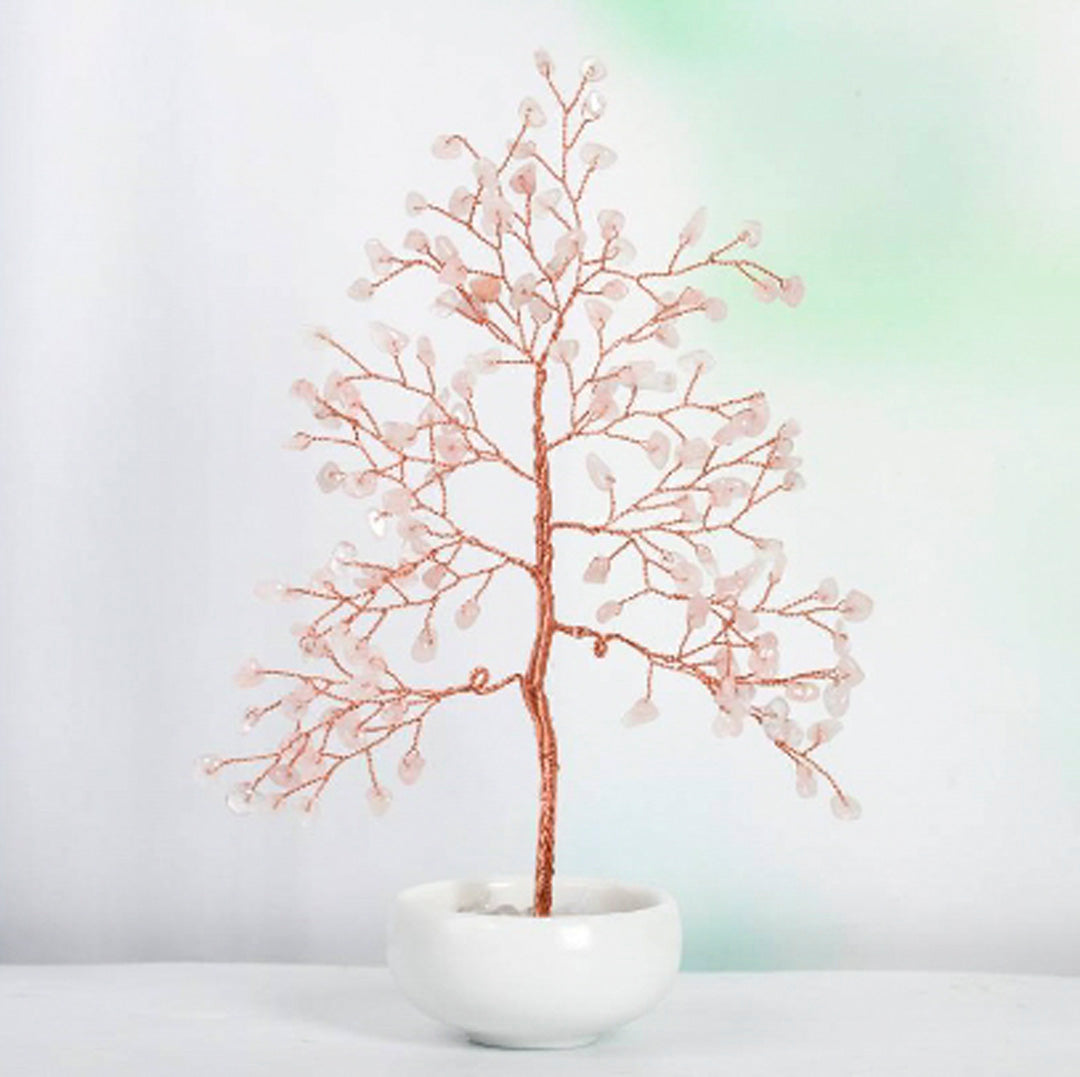 Small white bowl crystal ornament