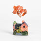 Cottage-shaped crystal tree ornaments