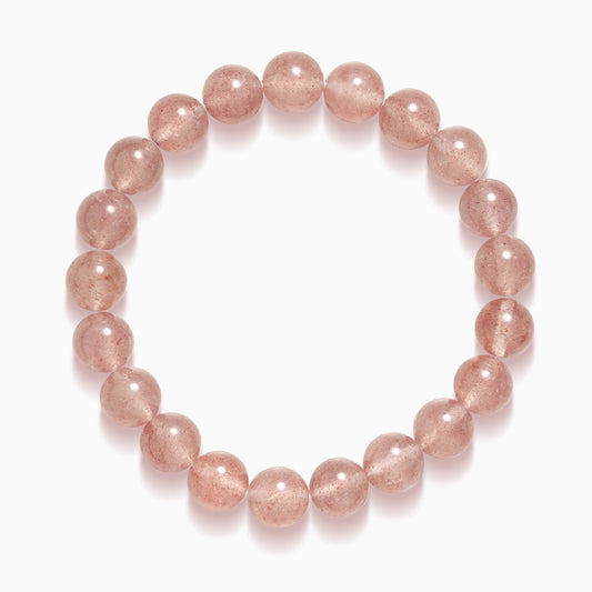 Elegant Strawberry Quartz Serenity Bracelet