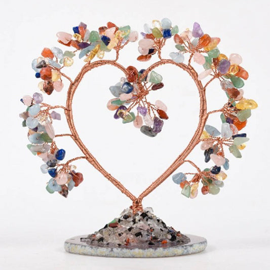 Love agate base crystal tree ornament