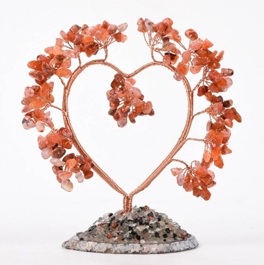 Love agate base crystal tree ornament