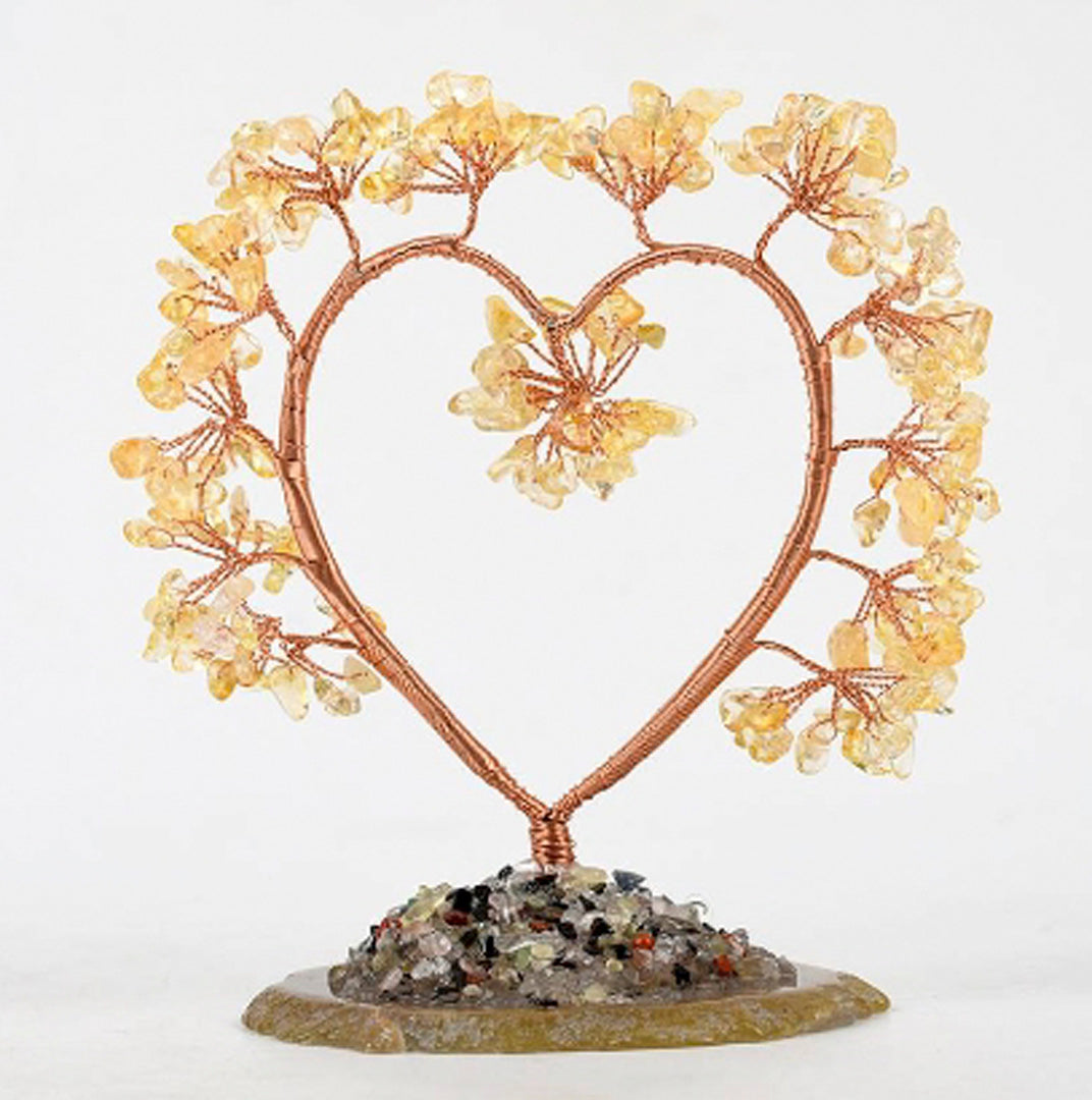 Love agate base crystal tree ornament