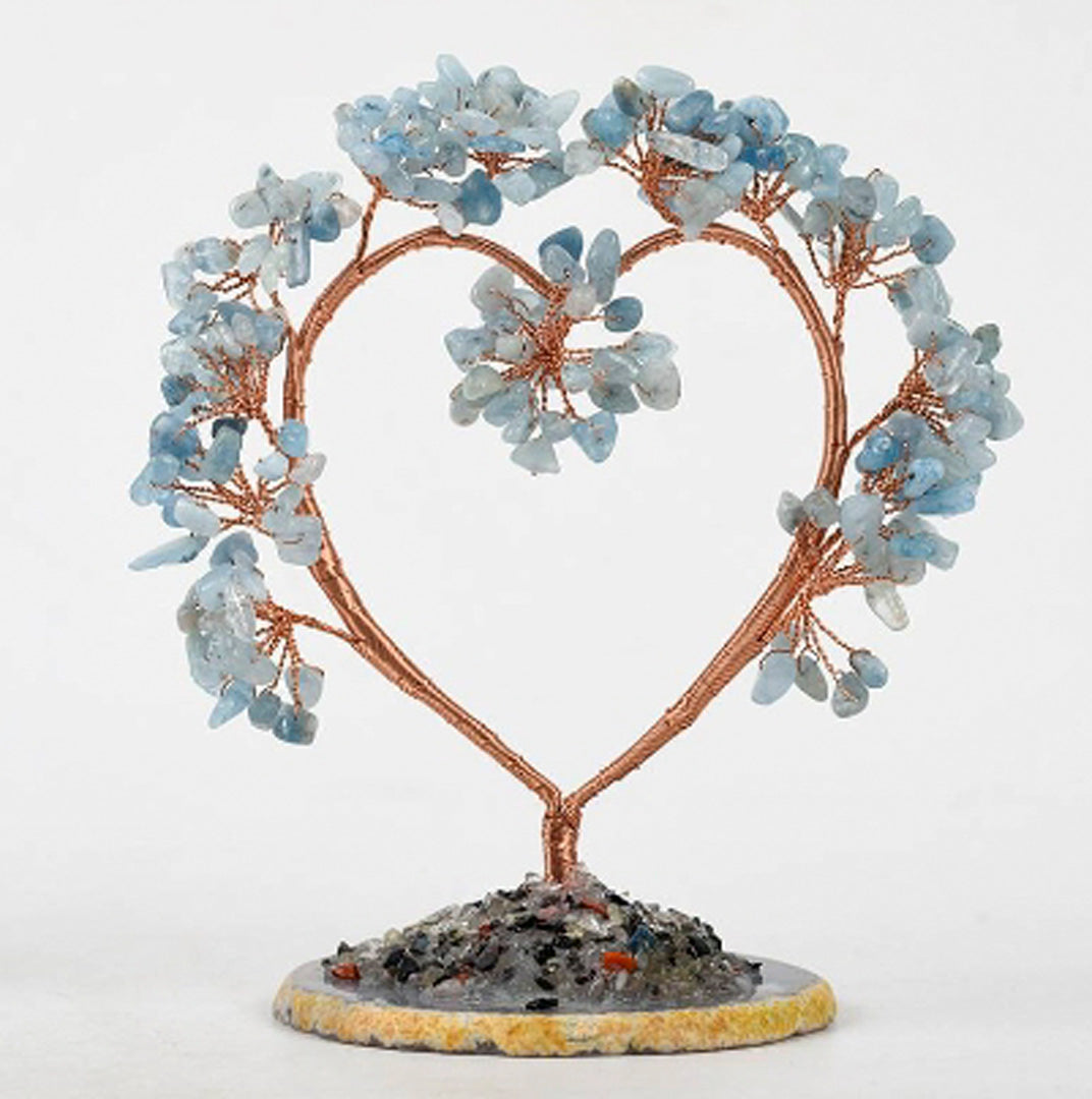 Love agate base crystal tree ornament