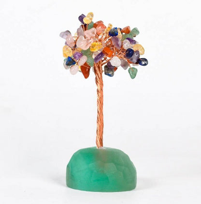 Crystal base colorful gravel crystal tree ornaments