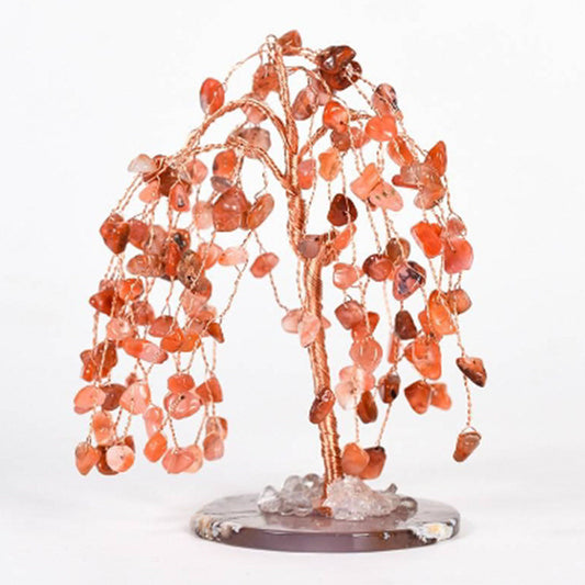 Agate base willow crystal tree ornament