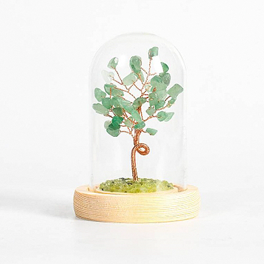 Peridot lawn crystal tree ornaments