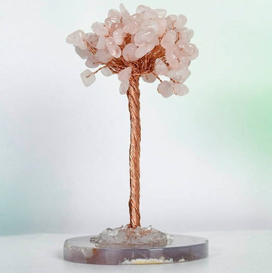 Agate piece base crystal tree ornament