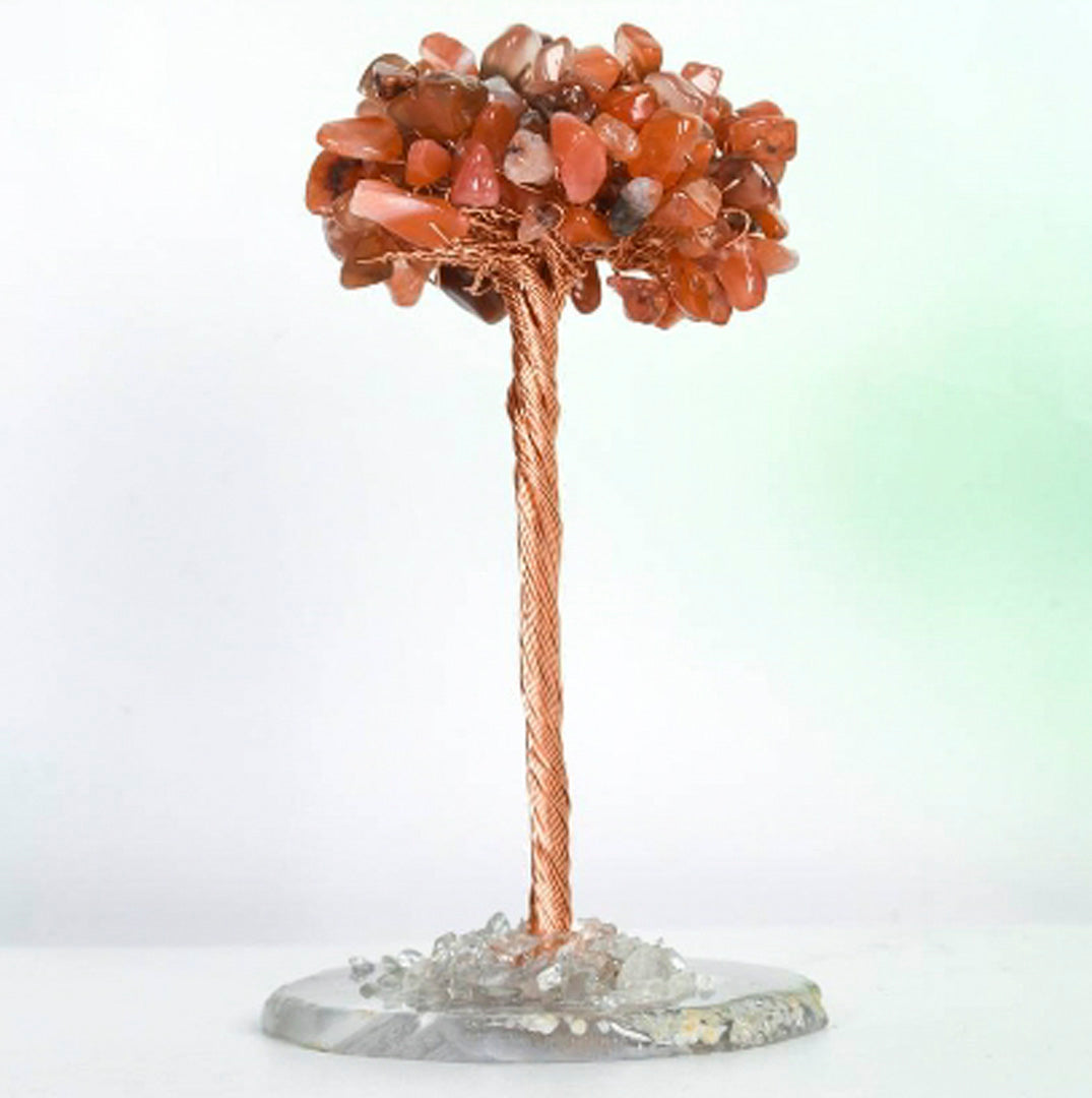 Agate piece base crystal tree ornament