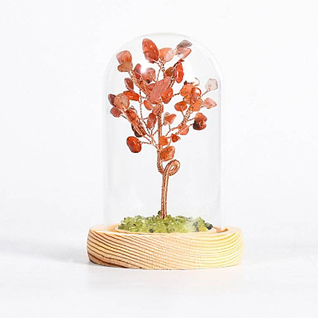 Peridot lawn crystal tree ornaments