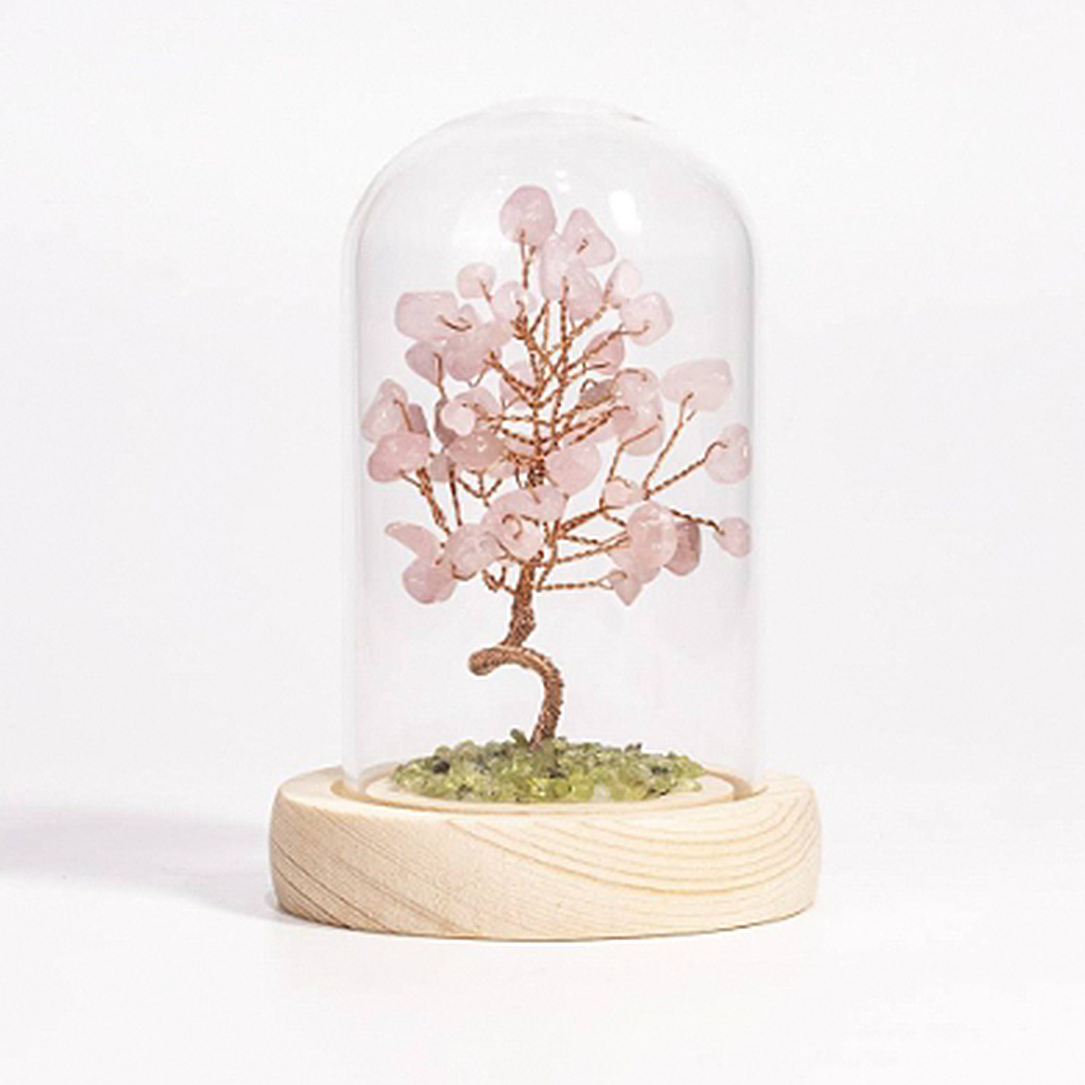 Peridot lawn crystal tree ornaments