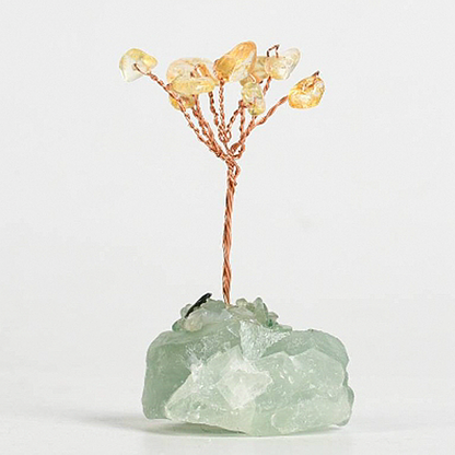 Crystal tree ornament with a base of original stones