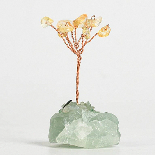 Crystal tree ornament with a base of original stones