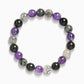 Obsidian, Rutilated Quartz, and Amethyst Harmony Bracelet