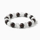 Elegant Garnet and White Gypsum Mineral Bead Bracelet