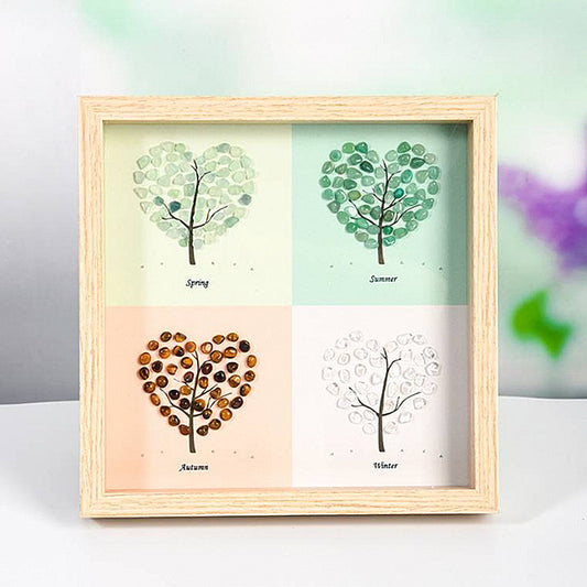 Four Seasons Tree Crystal Stone Photo Frame