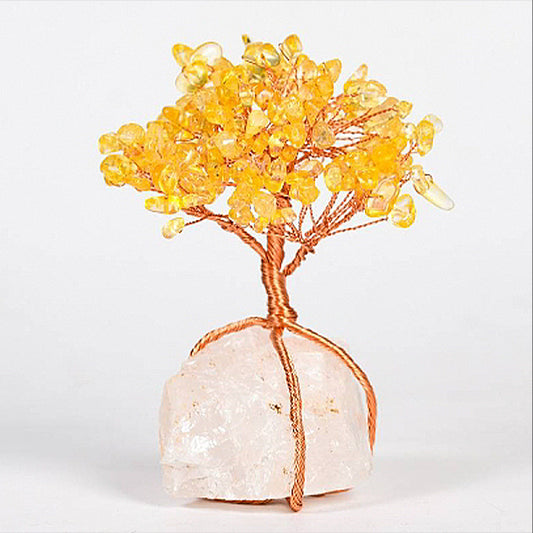 Crystal rough base silk winding craft crystal tree ornaments