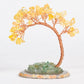 Curved cypress pine agate base crystal tree ornament