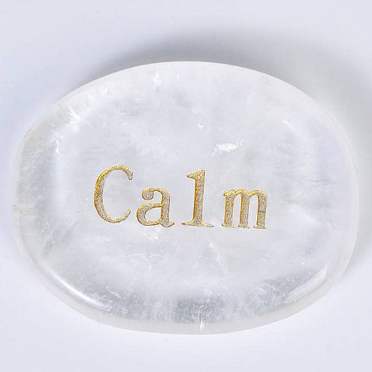 White Crystal Engraved Gemstone