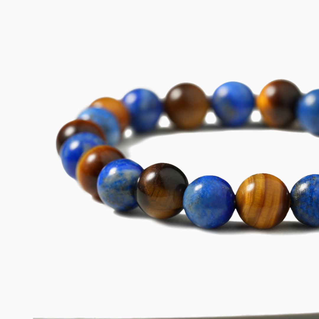 Tiger's Eye and Lapis Crystal Bracelet