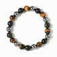 Obsidian, Tourmaline, and Tiger's Eye Gemstone Bracelet