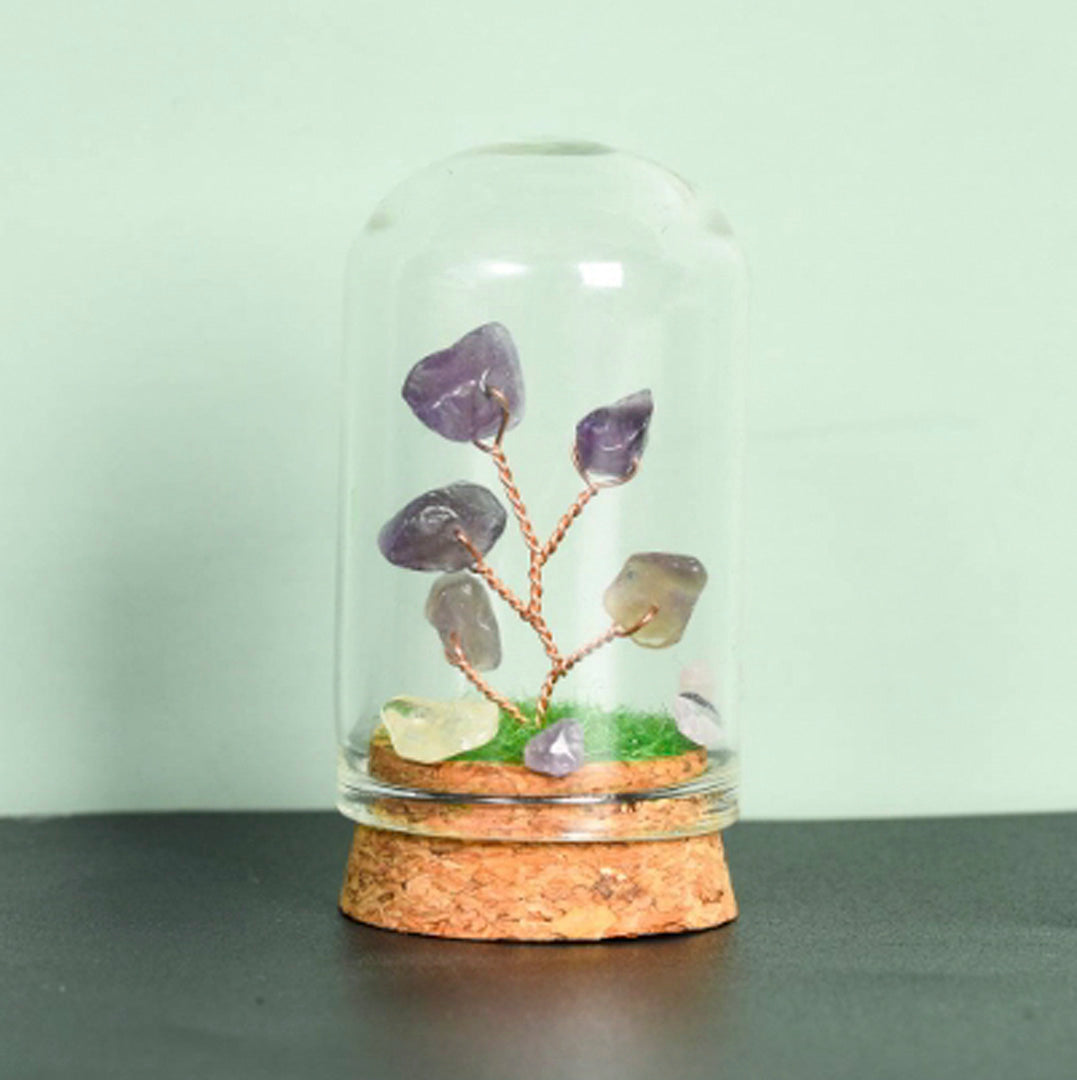 Natural crystal rough glass cover micro landscape crystal tree