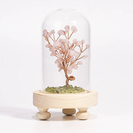 Peridot lawn crystal tree ornaments