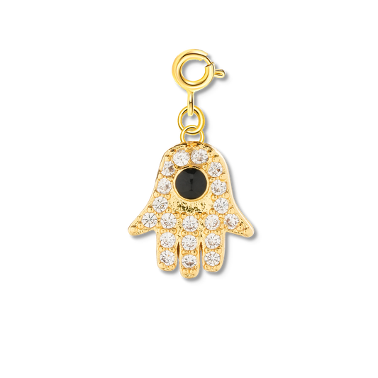 Gleaming Black Hamsa Amulet