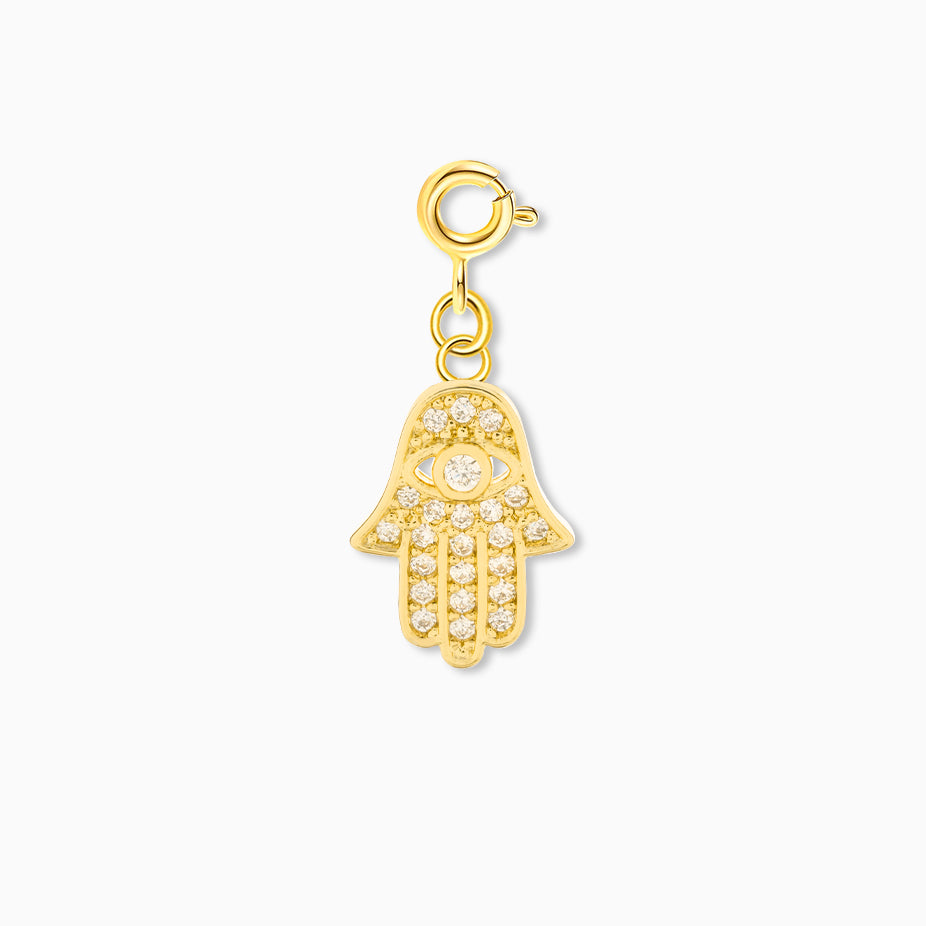 Crystal-Eyed Hamsa Charm