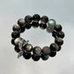 Silver-Sheen Obsidian Dragon Fittings Bracelet