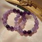 Gradient Beads Staggered Amethyst Bracelet