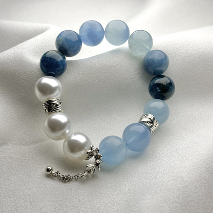 Blue Apatite Pearls Bracelet