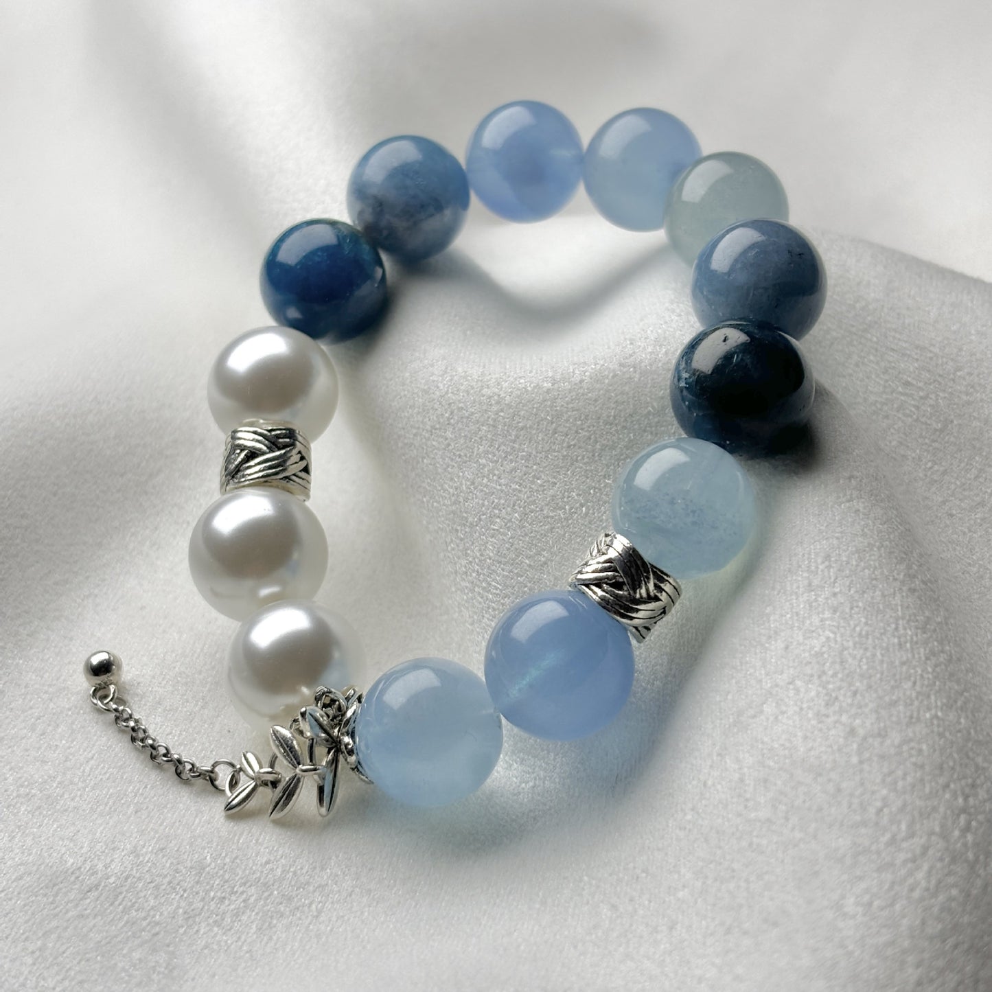 Blue Apatite Pearls Bracelet