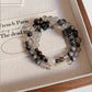 Double-Loop Obsidian Labradorite Bracelet