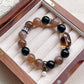 Obsidian Sunstone Tea-Colored Crystal Bracelet