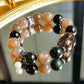 Obsidian Sunstone Tea-Colored Crystal Bracelet