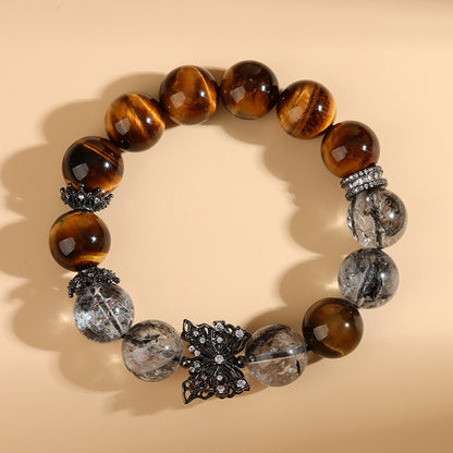 Tiger's Eye Herkimer Diamond Bracelet