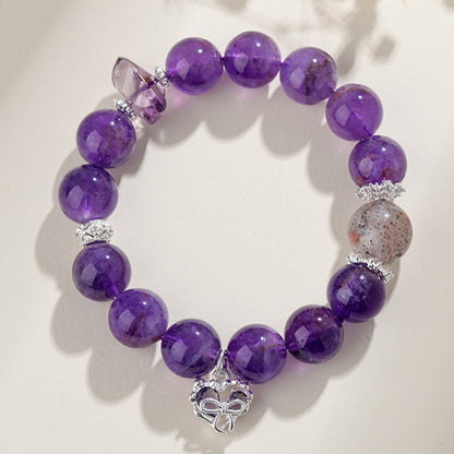Amethyst Black Strawberry Quartz Bracelet