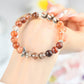 Red Phantom Flower Agate White Crystal Bracelet