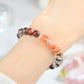 Red Phantom Flower Agate White Crystal Bracelet