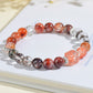 Red Phantom Flower Agate White Crystal Bracelet