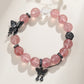 Strawberry Quartz Butterfly Bracelet