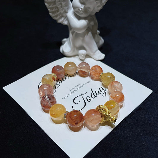 Natural Flower Agate Crystal Bracelet