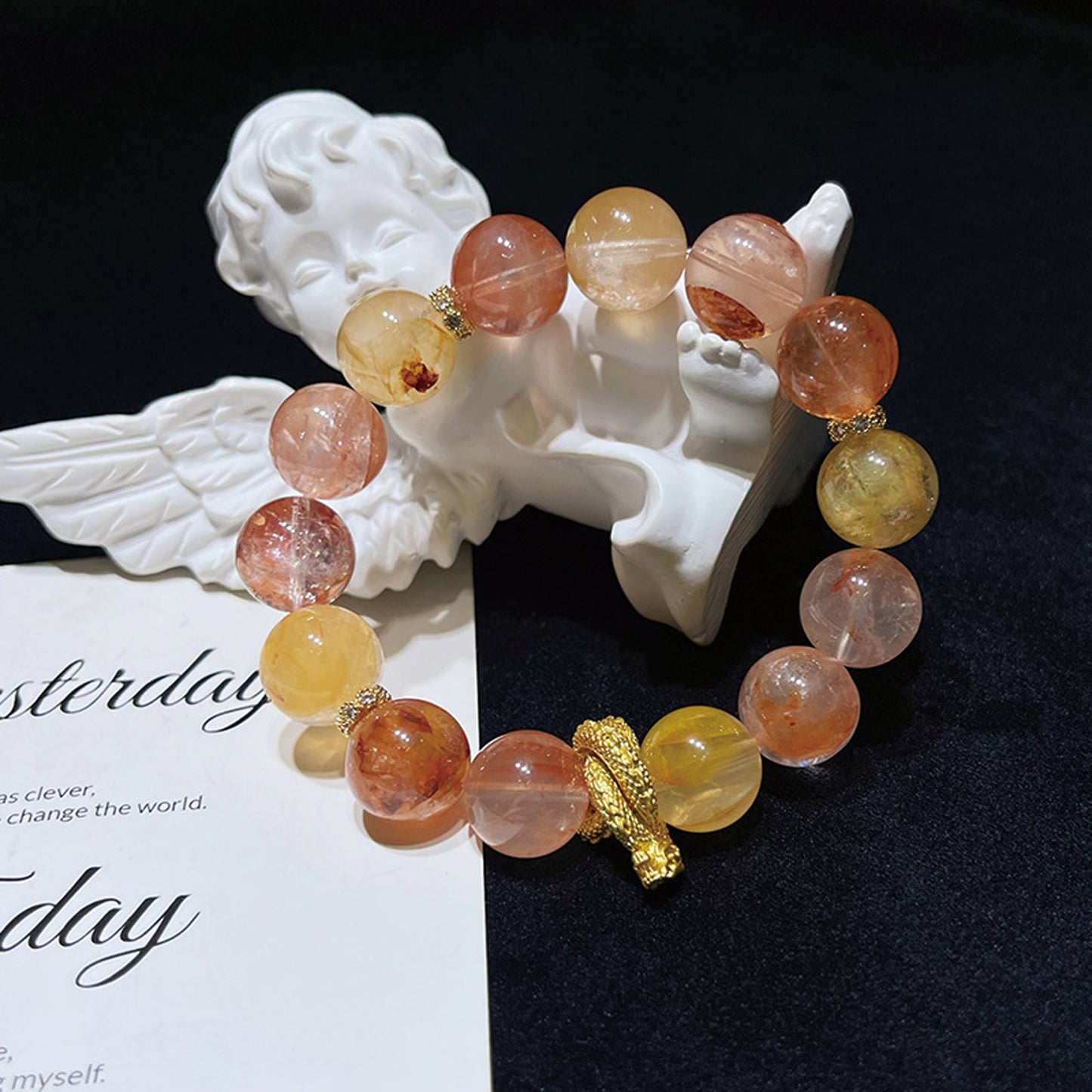 Natural Flower Agate Crystal Bracelet
