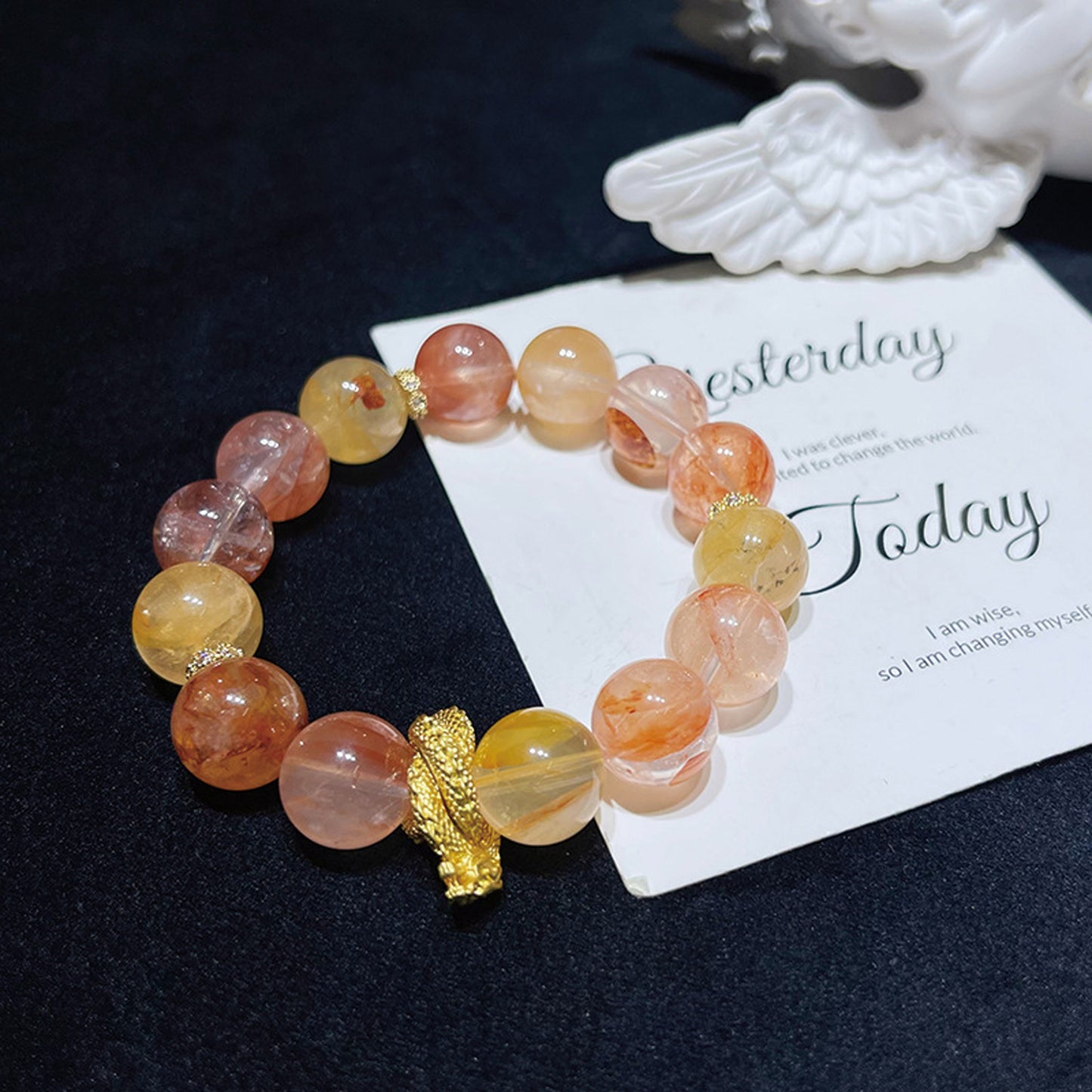 Natural Flower Agate Crystal Bracelet