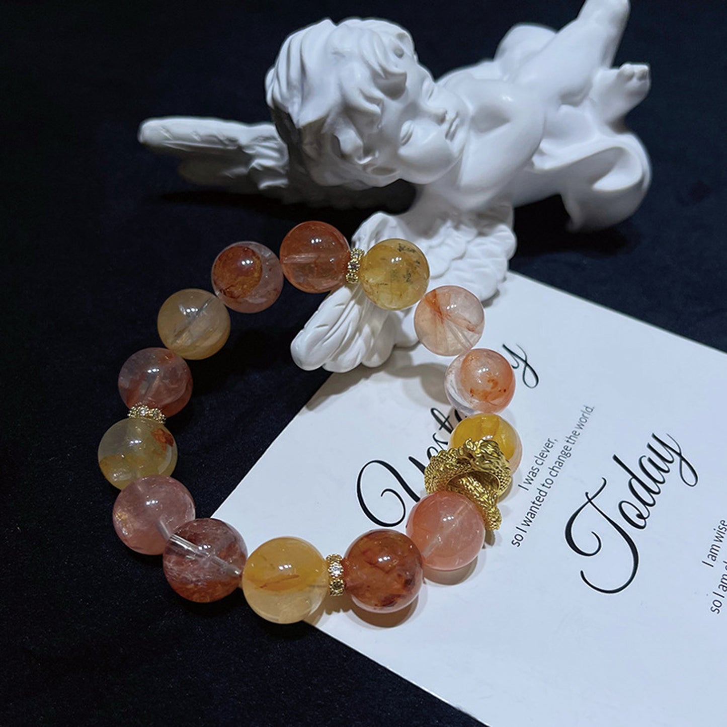 Natural Flower Agate Crystal Bracelet