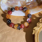 Natural Flower Agate Black Heulandite Bracelet