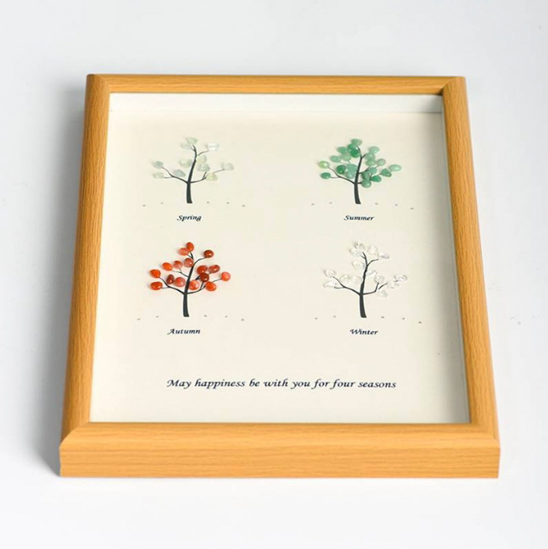 Four Seasons Tree Crystal Stone Photo Frame