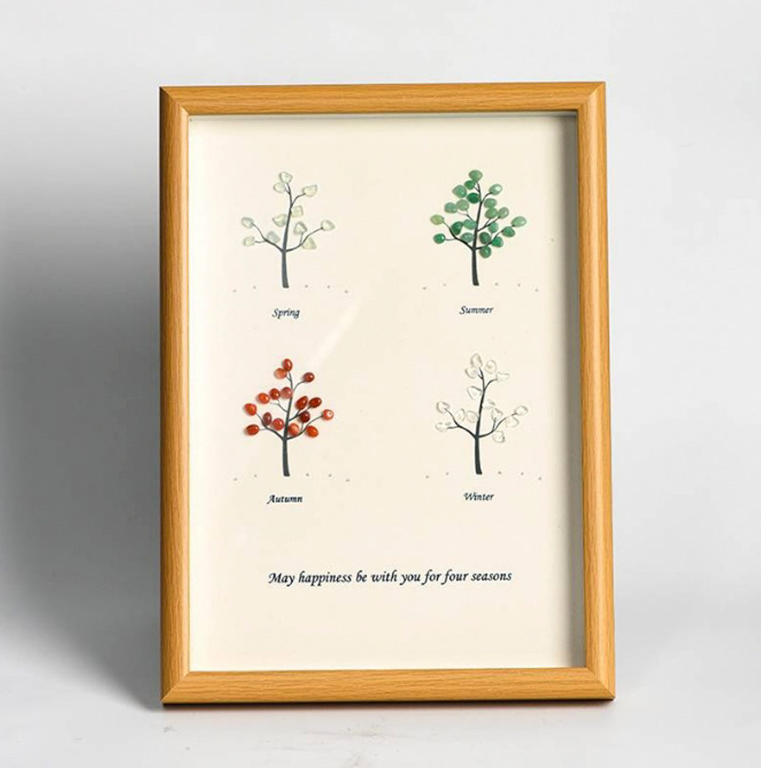 Four Seasons Tree Crystal Stone Photo Frame