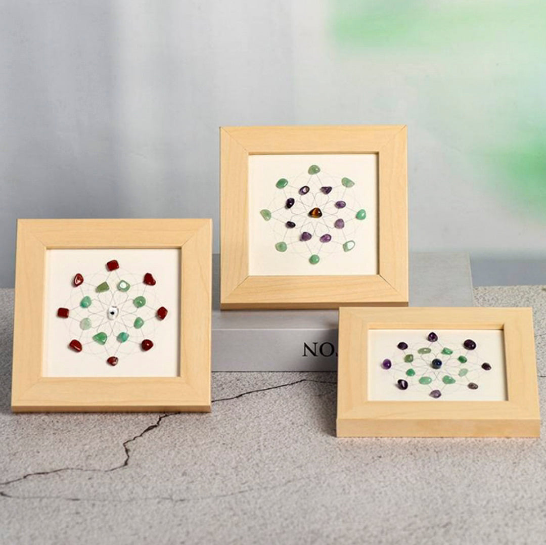 Flower Of Life Crystal Stone Photo Frame