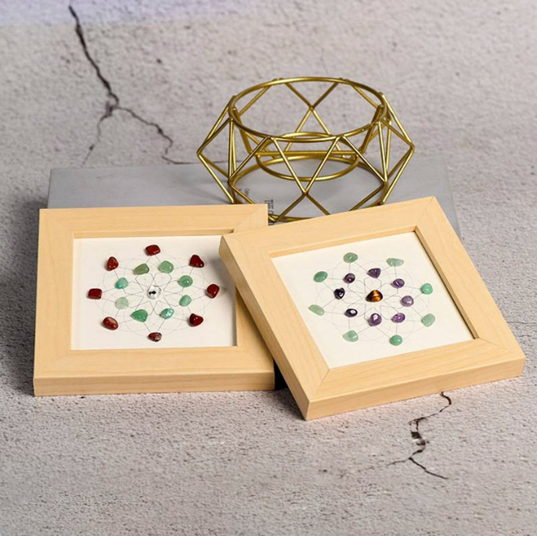 Flower Of Life Crystal Stone Photo Frame